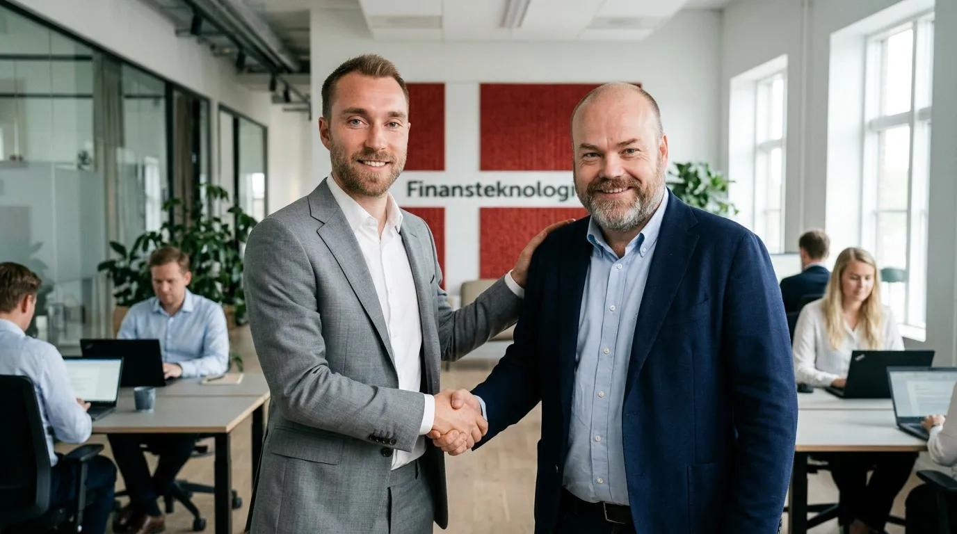 Christian Eriksen y Marcos Galperín en la oficina de BitKeltTrade en Puerto Madero