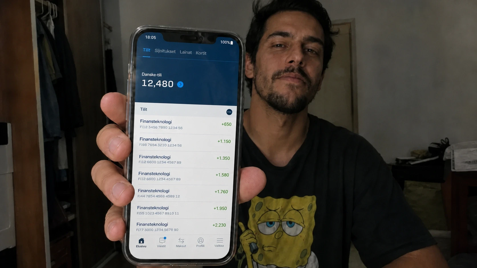 Diego Castellano muestra la app del Banco Nación con transferencias de BitKeltTrade S.A.